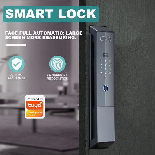 Fully automatic anti-theft graffiti 3D facial intelligent lock WiFi facial recognition camera visual intercom fingerprint lock