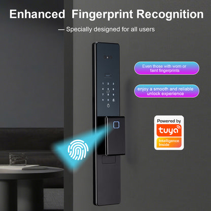 Palm vein 3D face recognition smart door lock with camera Tuya WiFi biometric door smart digital lock
